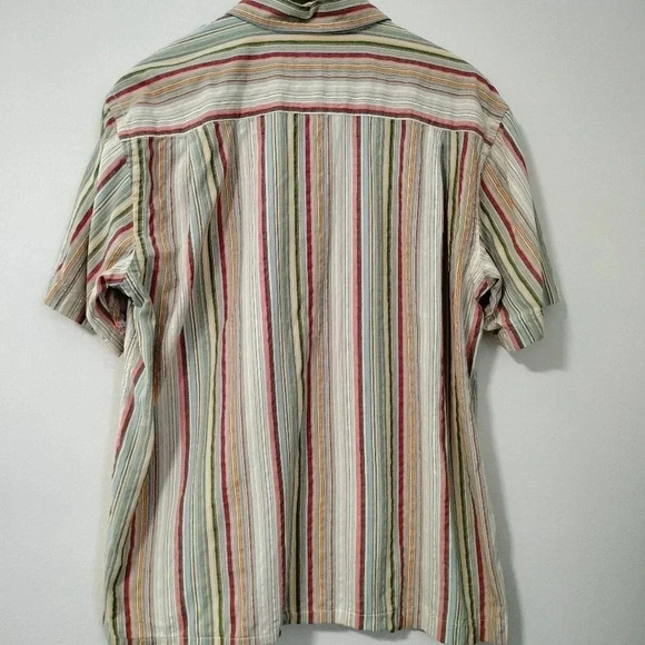 Men's Orvis Size Large Short Sleeves Striped Button Up Top Shirt Cotton - Picture 3 of 6